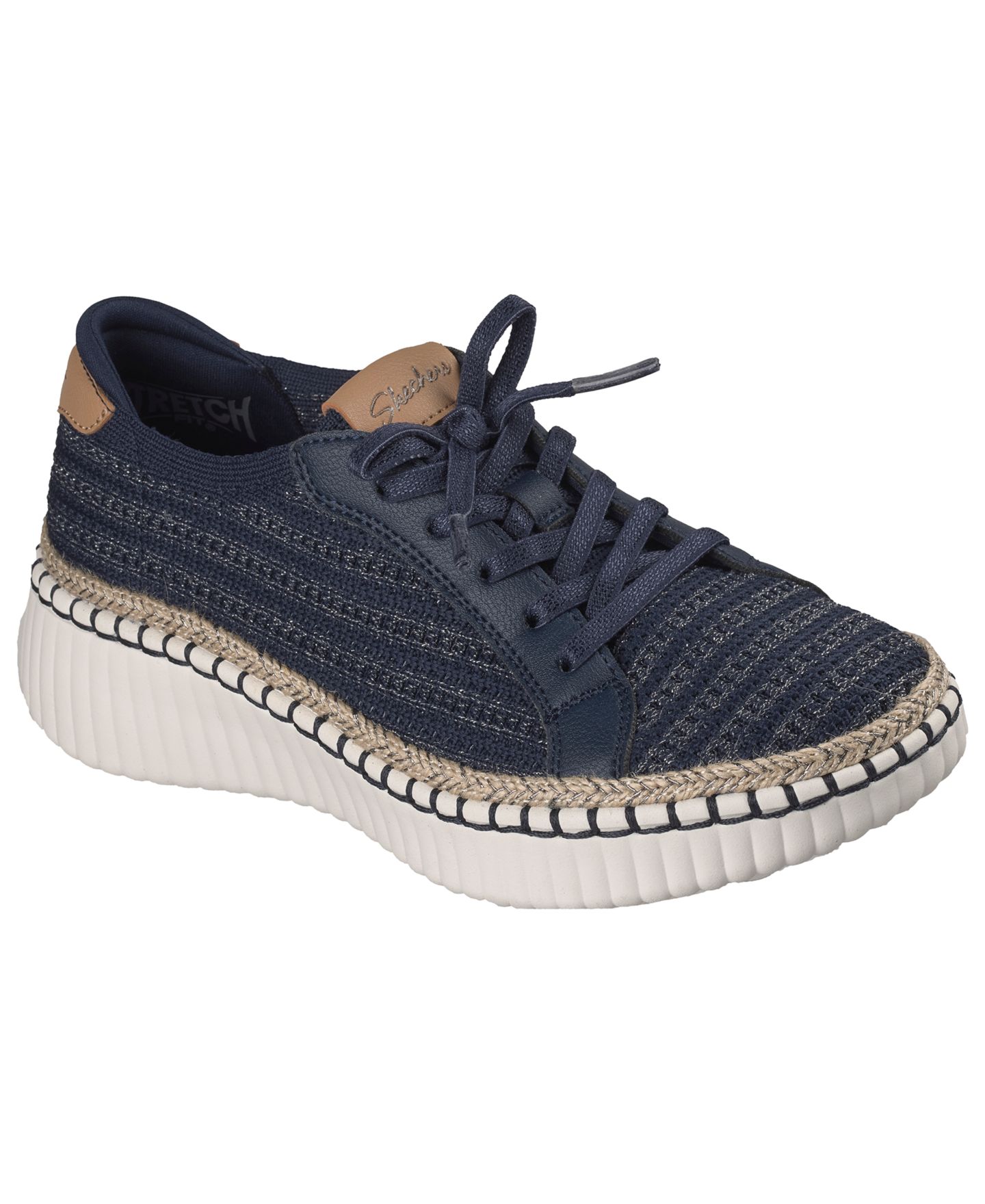 Женские кроссовки Skechers Wilshire Blvd - Passion Play Lifestyle, цвет: Тёмно-синий / Серебристый — фото 1