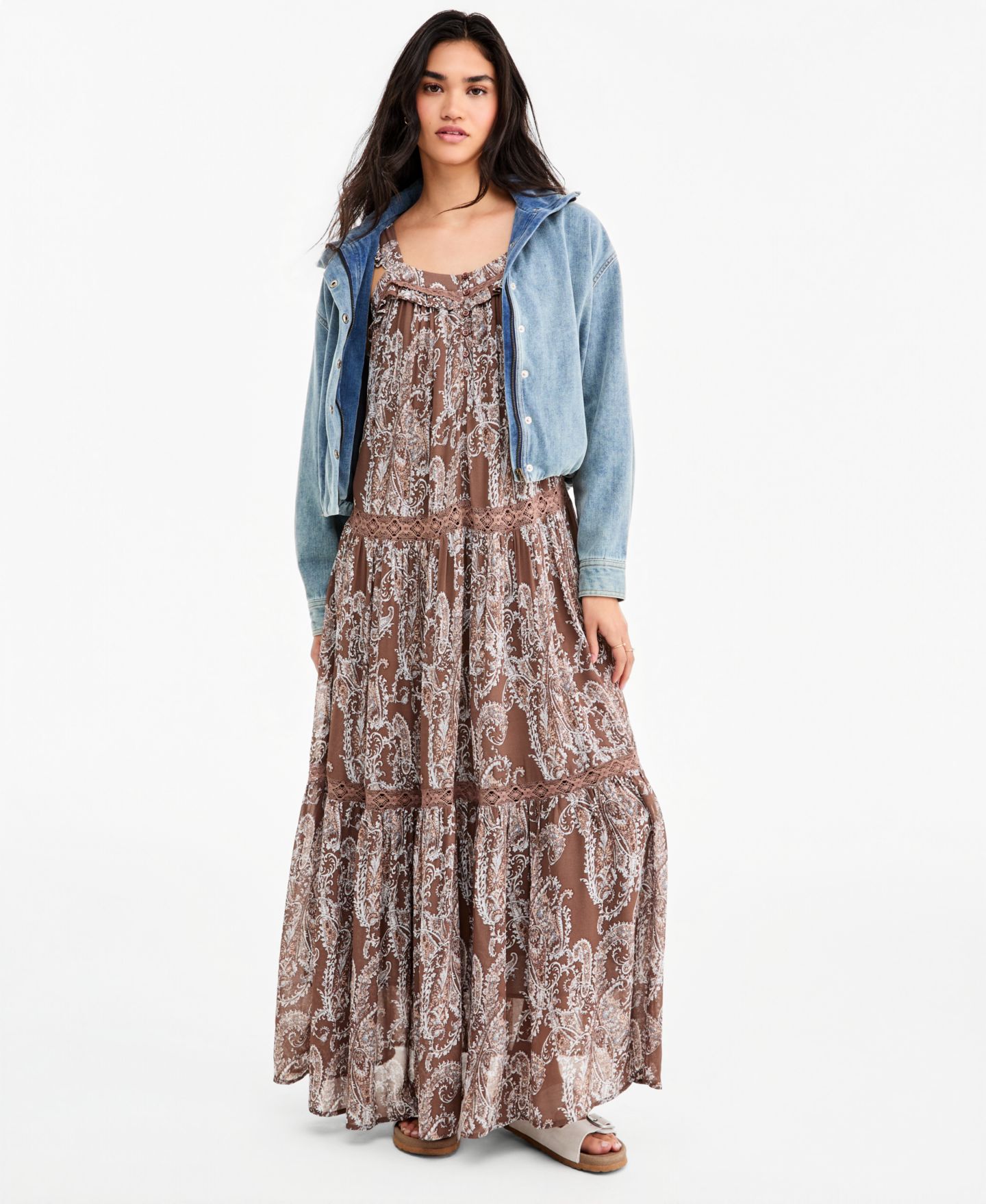 Женская куртка Lucky Brand Luxe Velvet Cropped Denim, цвет: Варёный — фото 4
