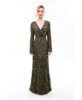 Women's Embellished Sequin Abstract Gown