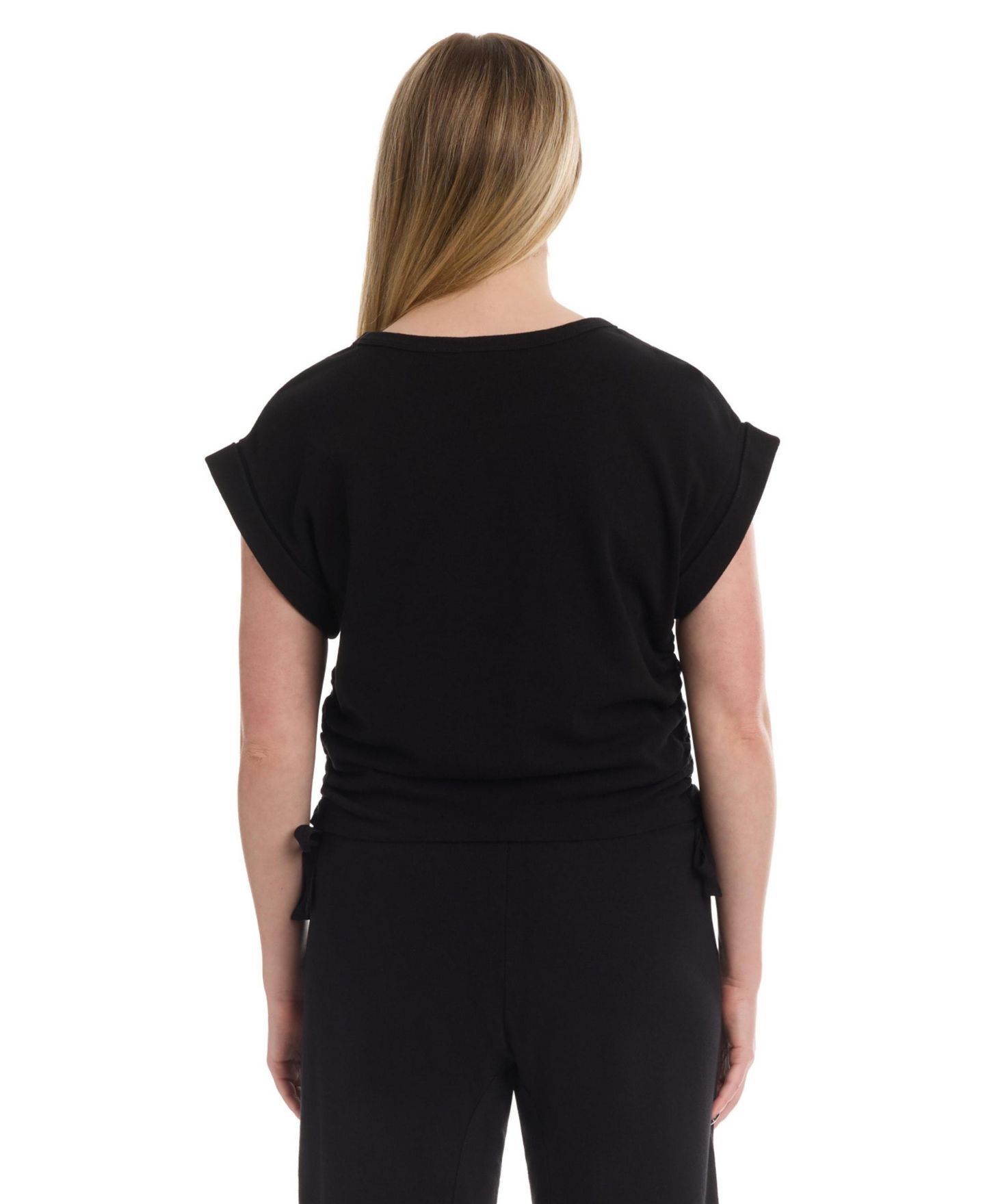 Женская футболка WILT Round Neck Side Drawstrings, цвет: Чёрный — фото 3