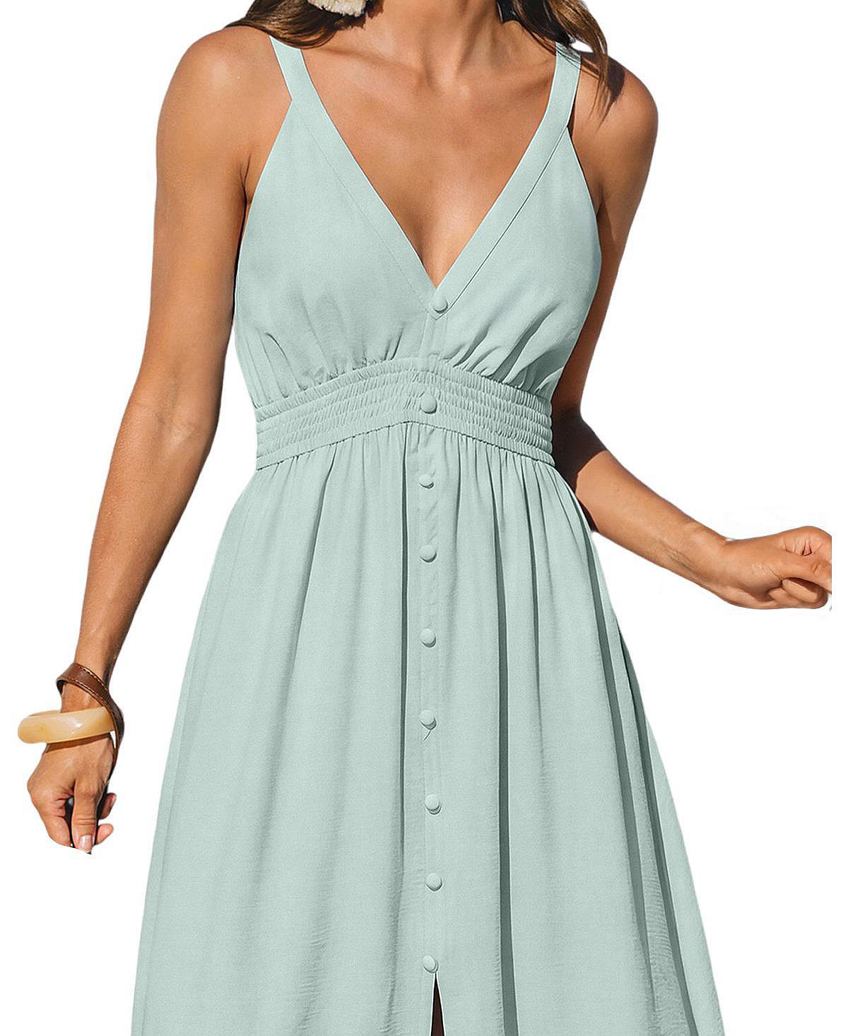 Cupshe Women's Grand Entrance Green Midi Beach Dress view 3 — MAYCSS fashion products