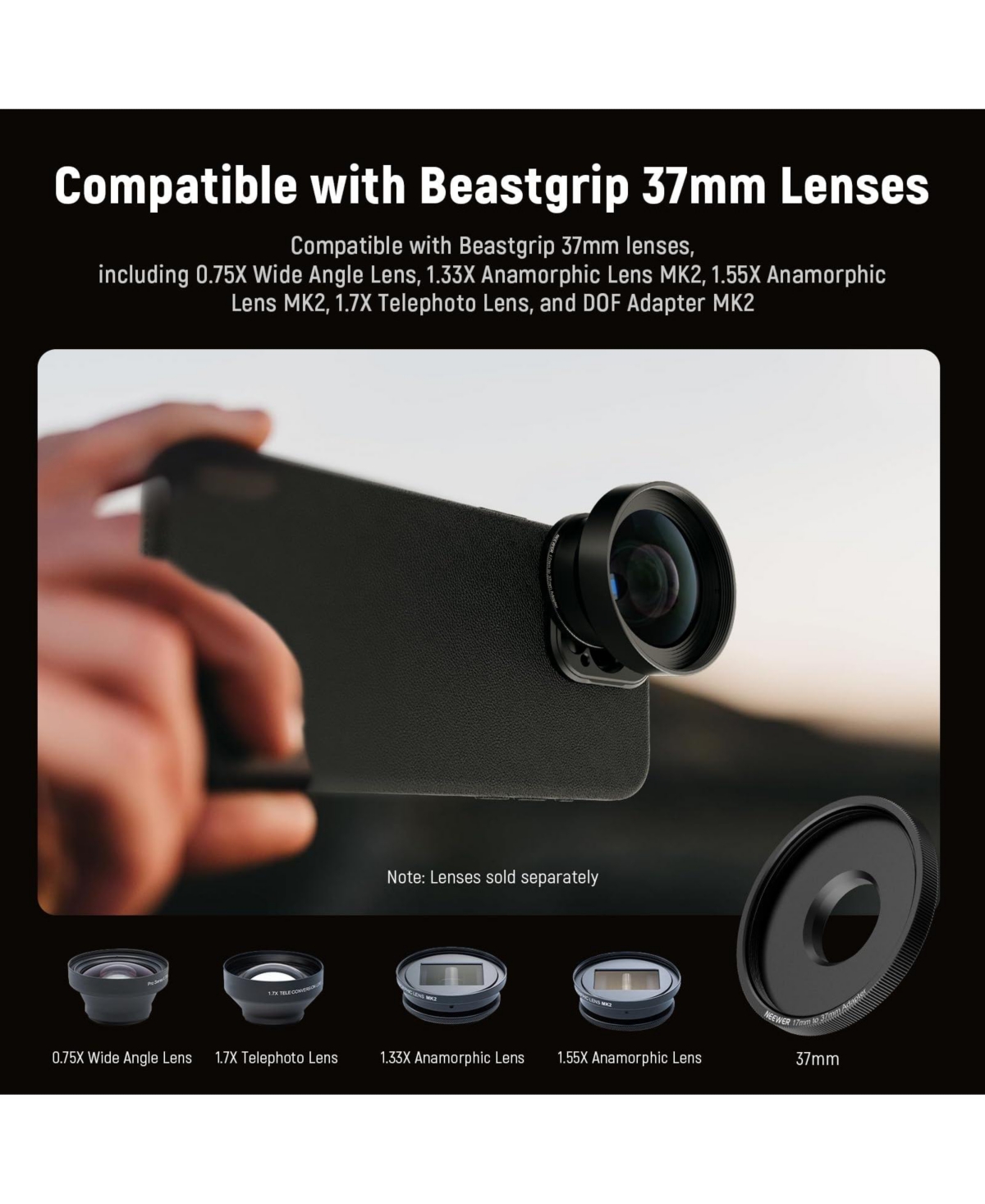 Neewer PA061 Camera Lens Accessory for select iPhone models