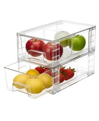 Stackable Plastic Organizers with Handles Movable Dividers