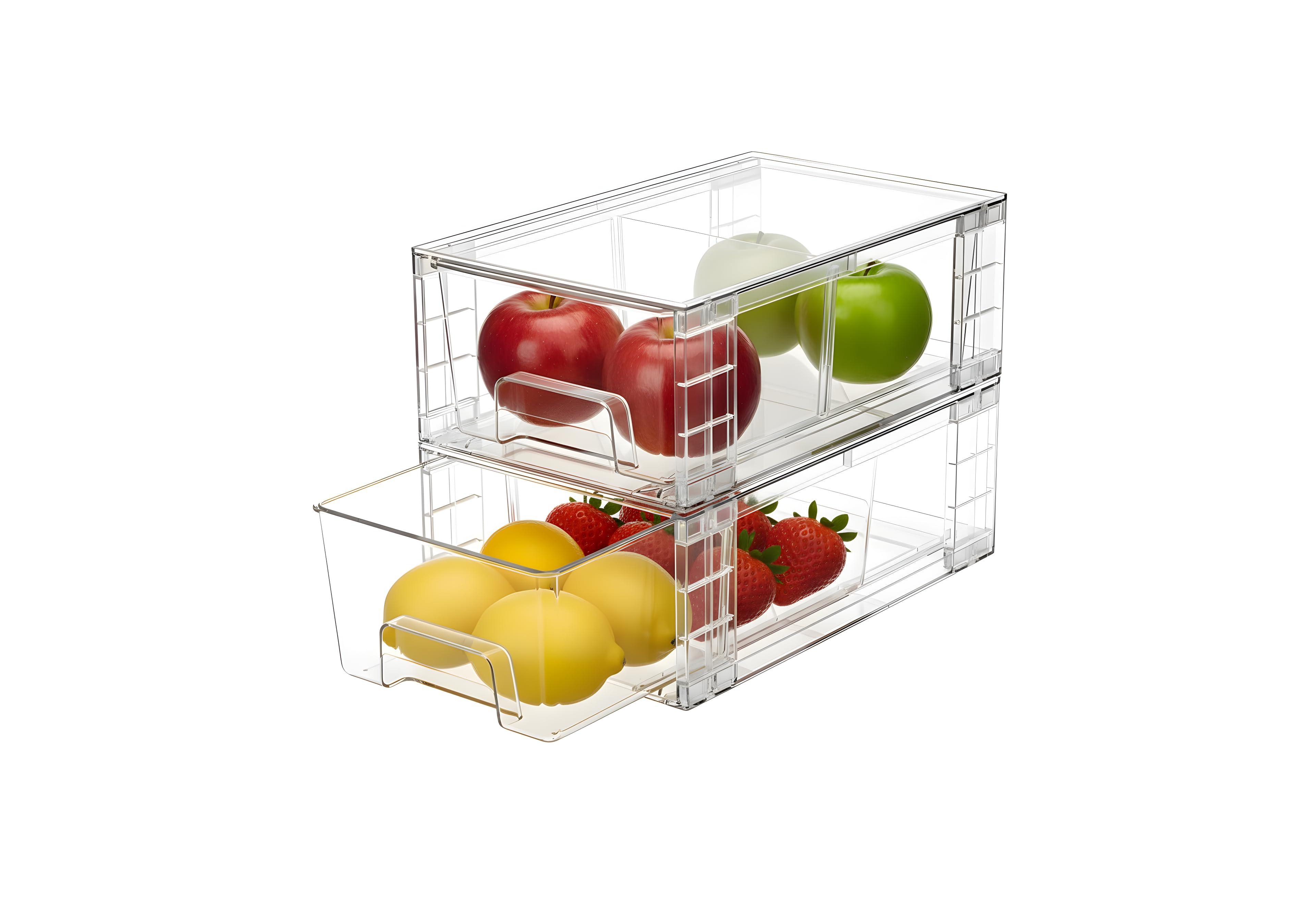 Xdovet Stackable Plastic Organizers with Handles Movable Dividers