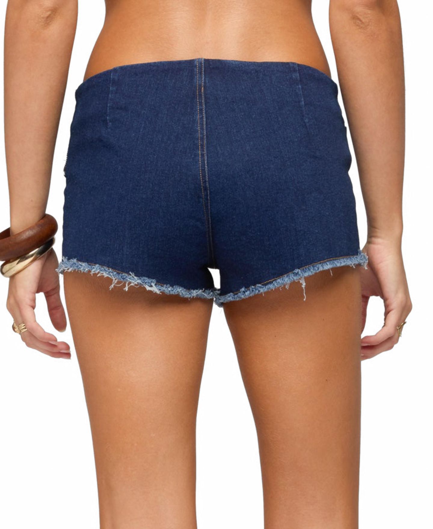 Женские шорты Edikted Svea Lace Up Denim Micro, цвет: Тёмный синий — фото 2