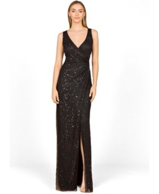 Women's Beaded Gown with Slit