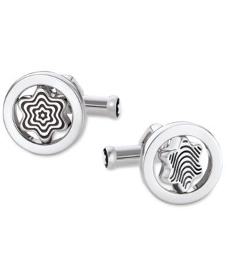Montblanc - Men's Stainless Steel and Black Lacquer Swivel Cufflinks 109992