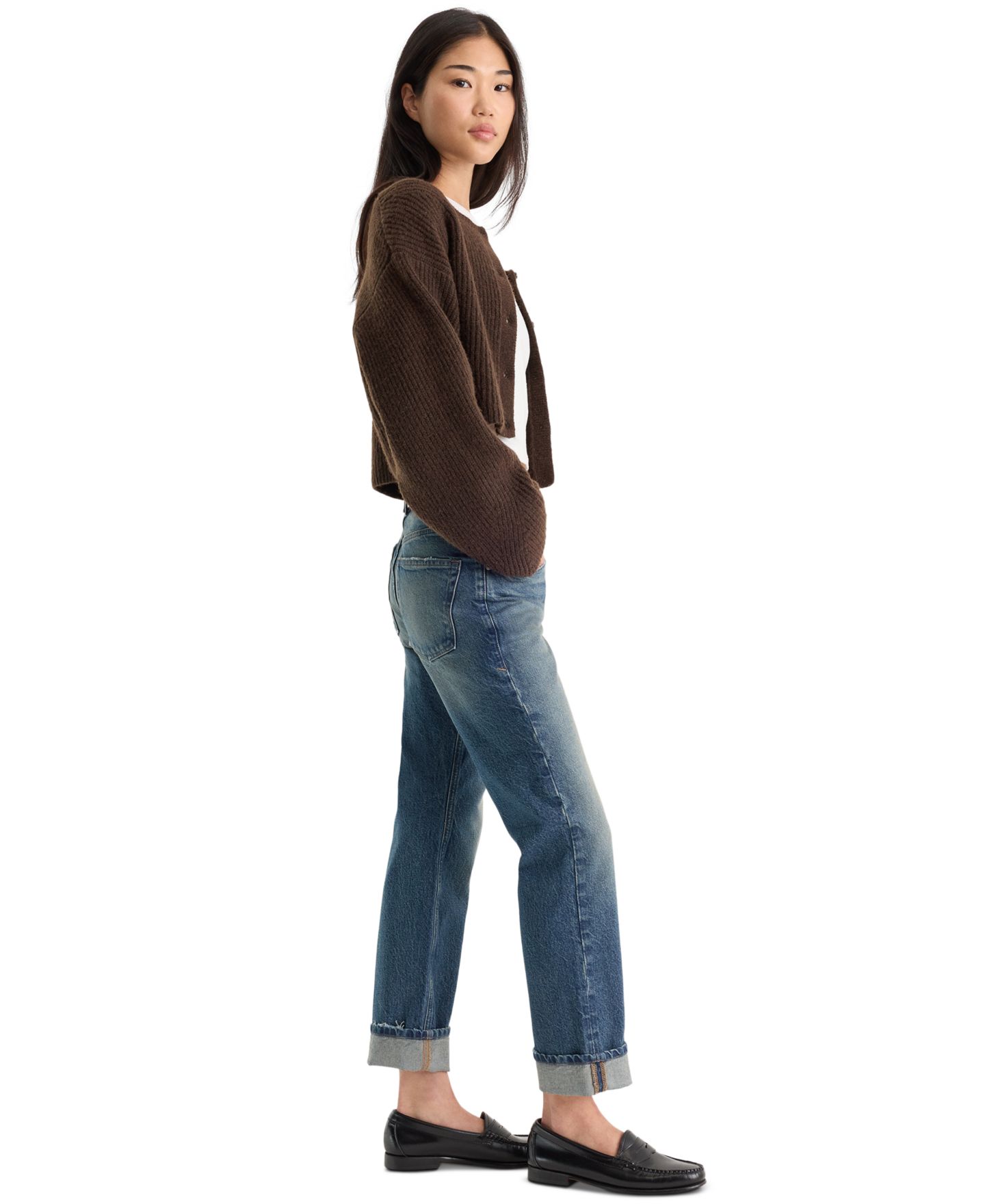 Женские джинсы Good American Vintage Straight-Leg Ankle, цвет: Индиго — фото 3