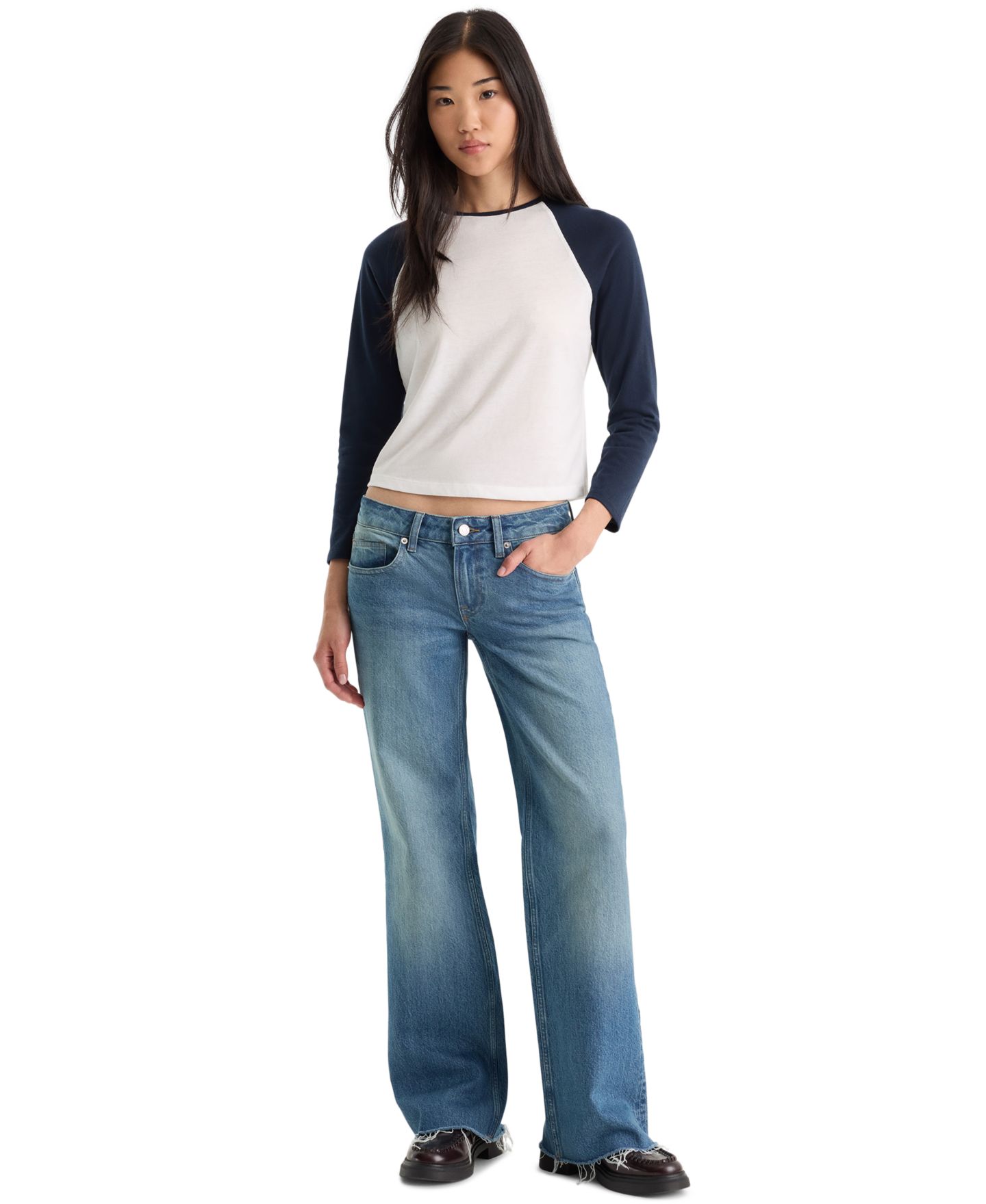 Женские джинсы Good American Vintage Low-Loose Slouchy, цвет: Troubled Water — фото 2