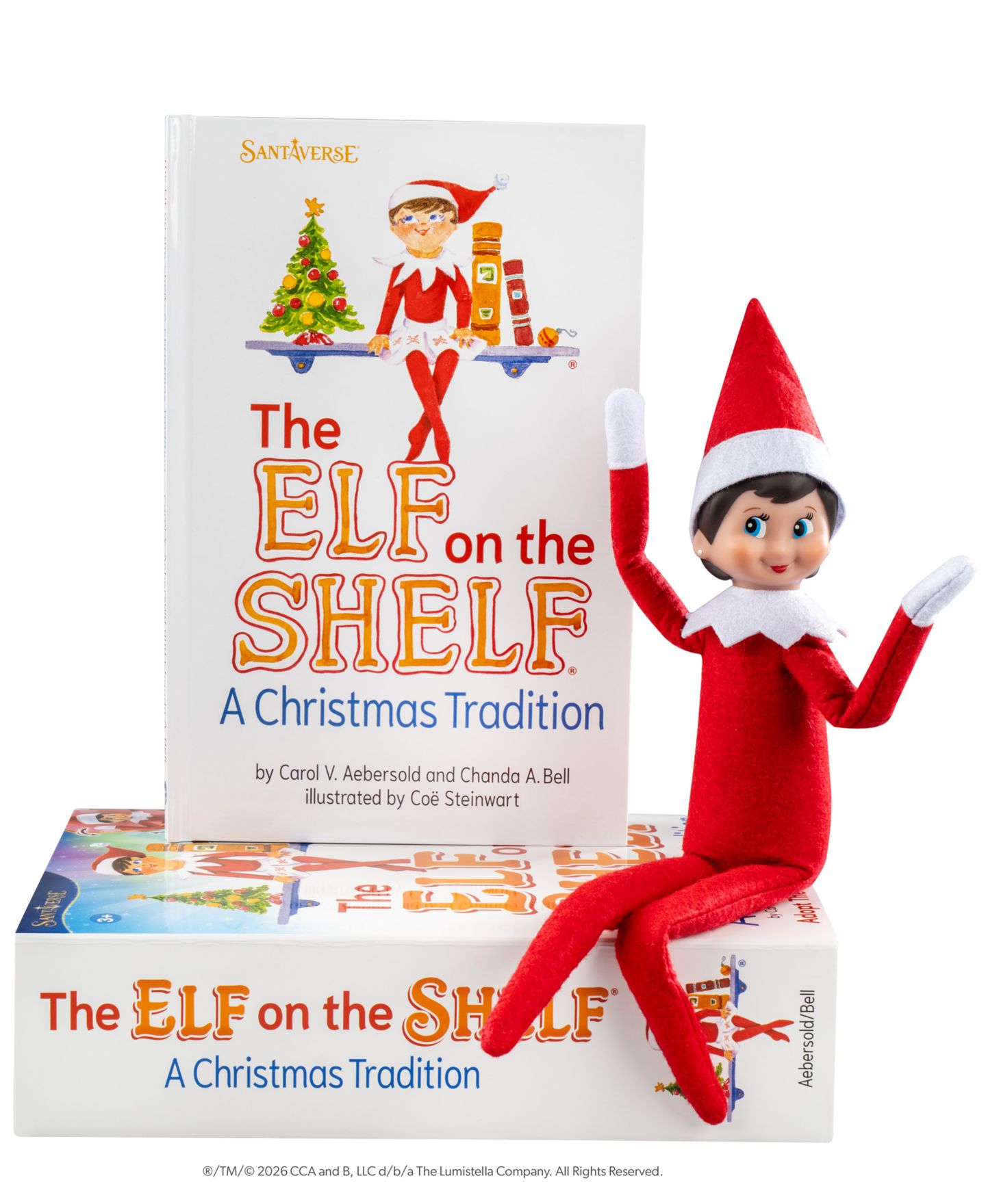 Детские фигурки Elf on the Shelf Girl Scout Elf 4-Piece Poseable Collectible Doll, Figure, Storybook and Keepsake Box, Ages 3+ — фото 4