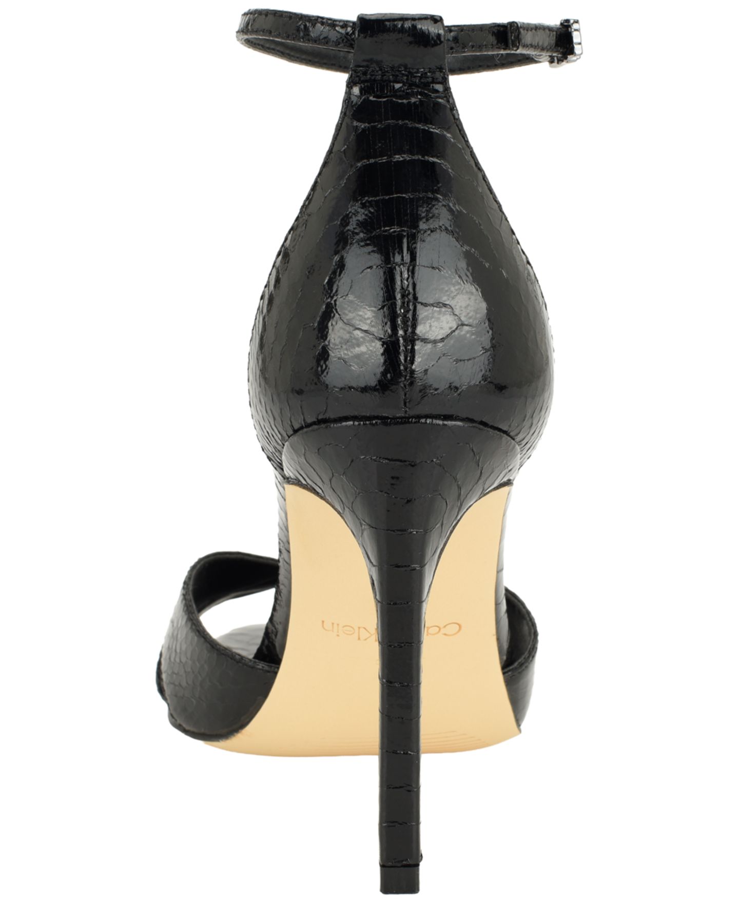 Женские сандалии Calvin Klein Darcia High Stiletto Dress Sandals, цвет: Чёрный змеиный — фото 3
