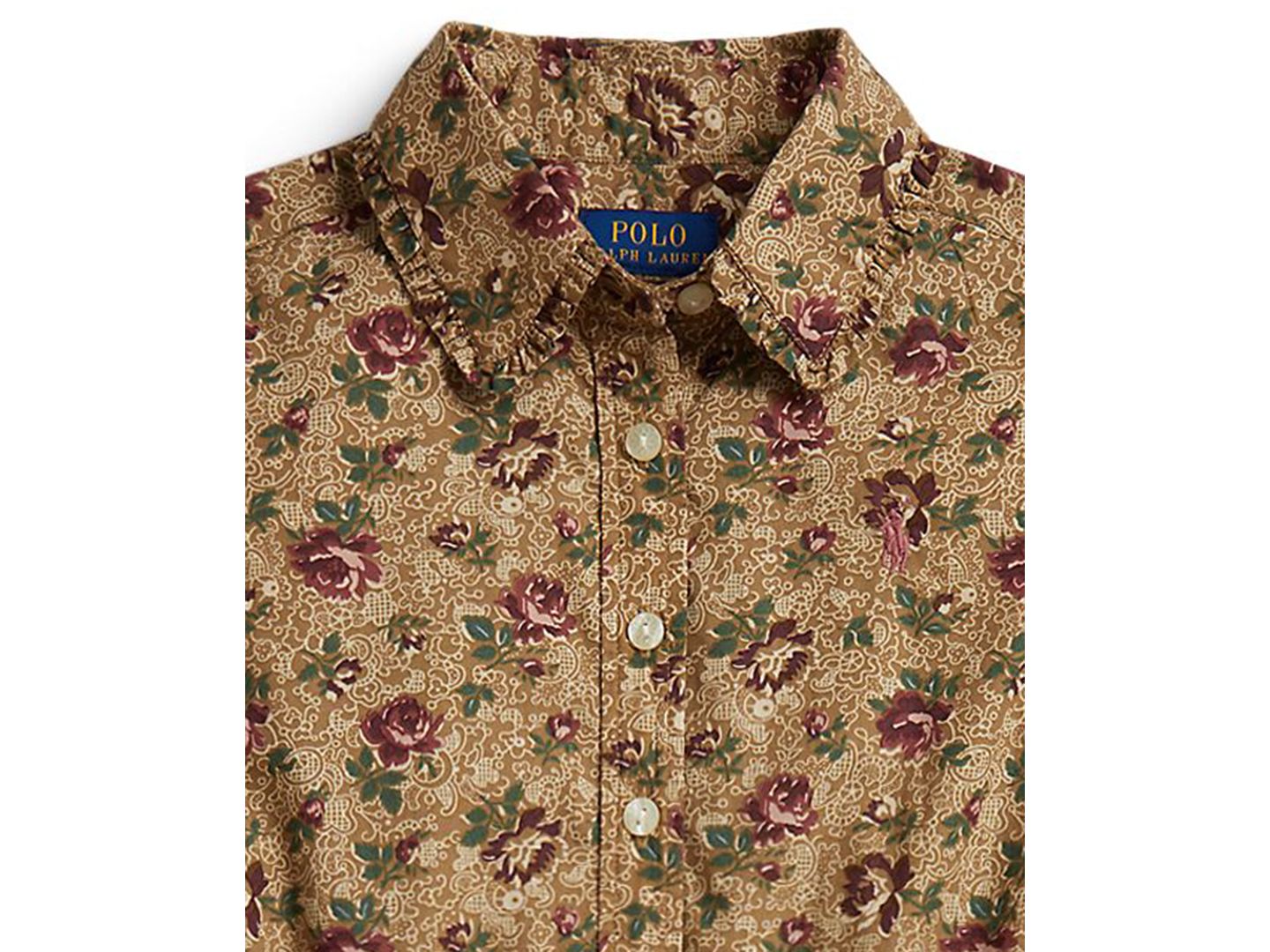 Платье Polo Ralph Lauren Floral Cotton Poplin Shirt Dress для девочек, цвет: Розовый — фото 4