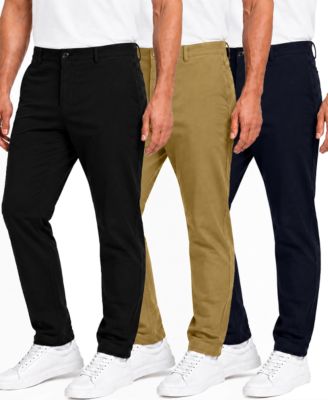 Men's Super Stretch Slim-Fit Chino Pants, 3-Pack