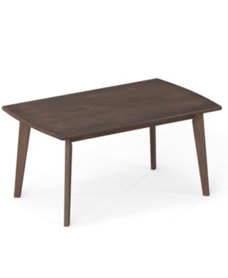 Modern Solid Wood Coffee Table with Tapered Legs for Living Room