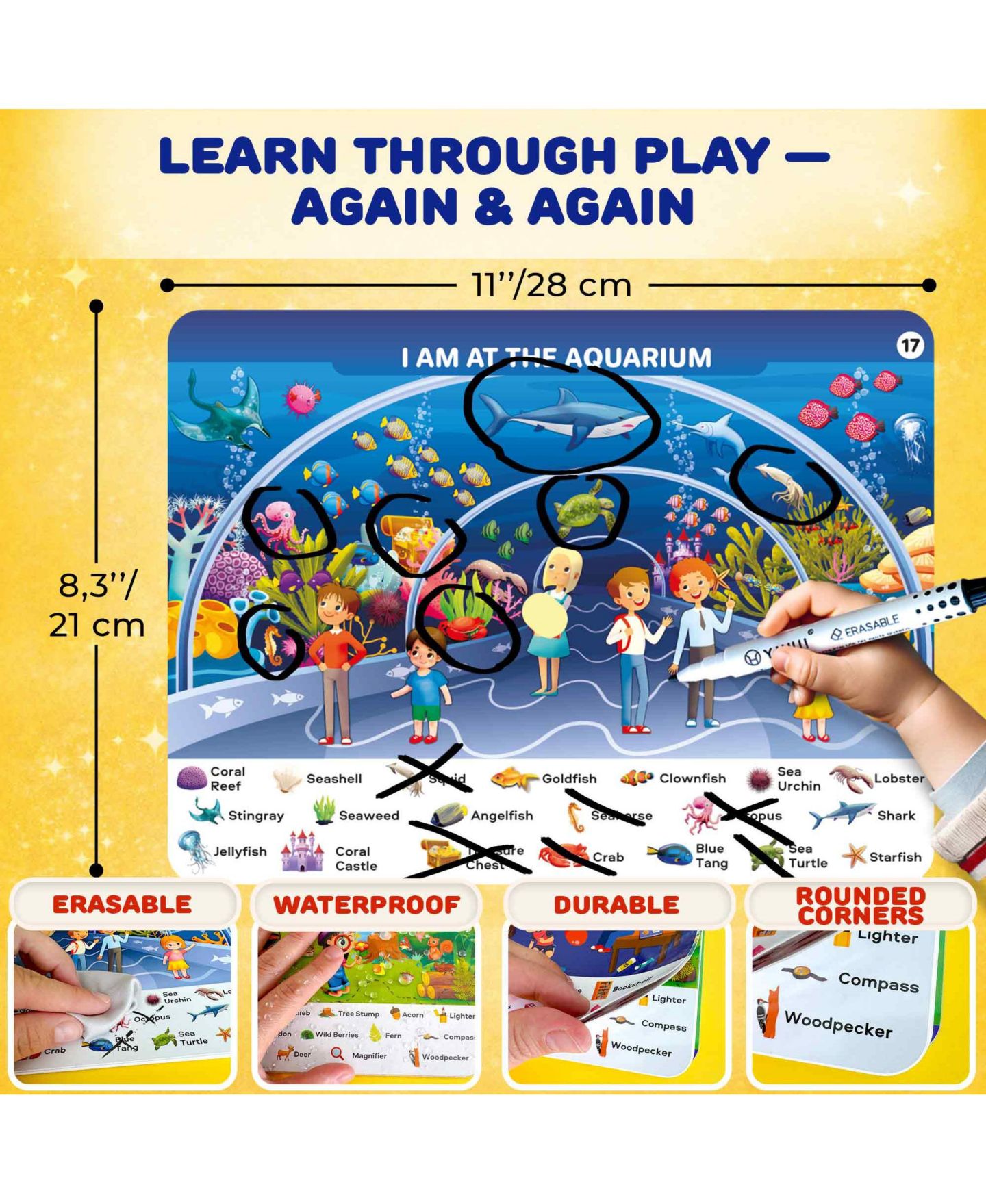 Детская игрушка Quokka Busy Book for Toddlers 3-5 – Places Visit Search and Find Activity Book - Dry Erase Workbooks for Kids 3-5, Workbook with Markers — фото 2
