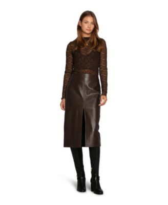 Women's Understated Leather Pencil Skirt