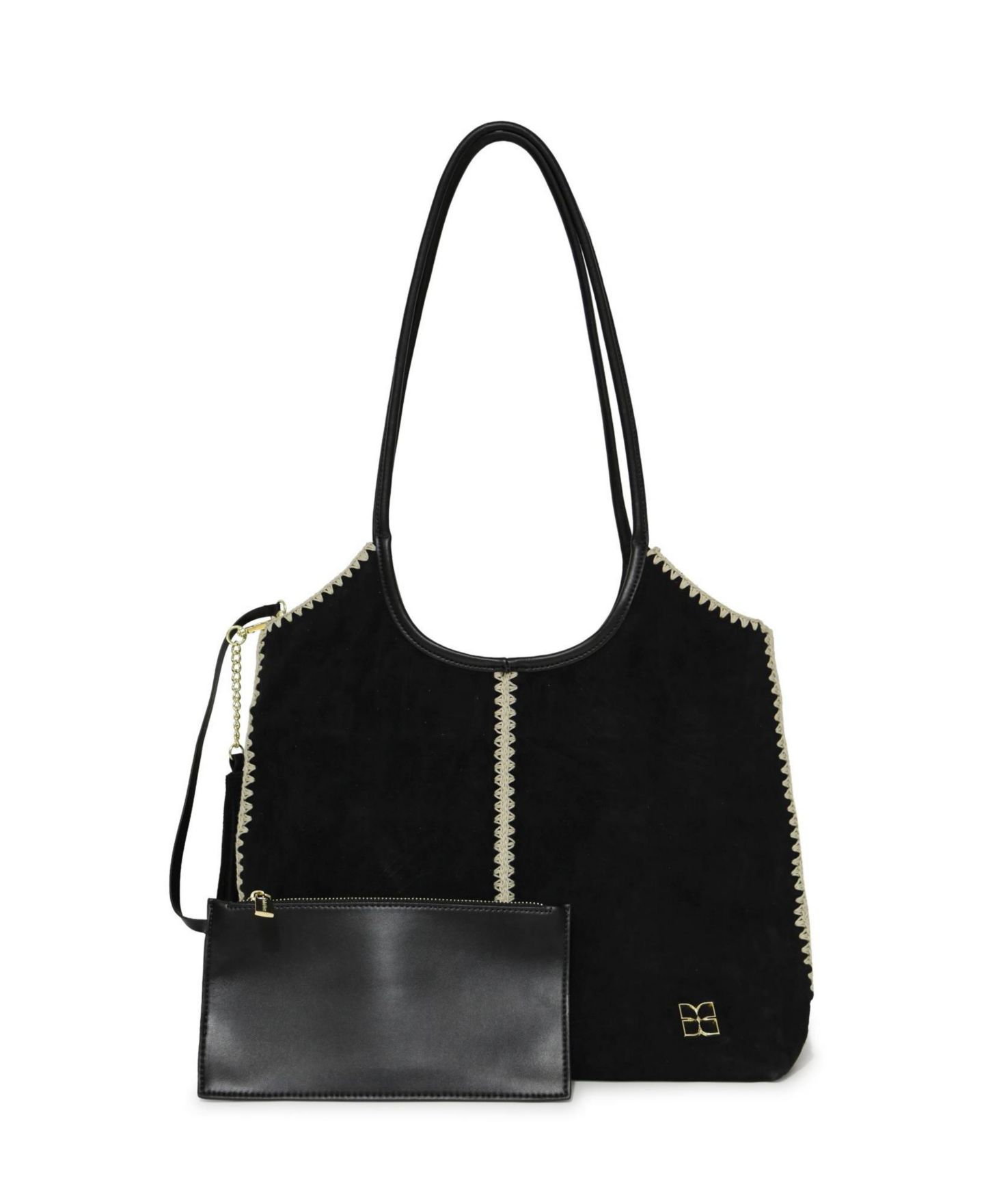 Женская сумка Belle & Bloom Back To Friends Suede Shopper, цвет: Чёрный — фото 2