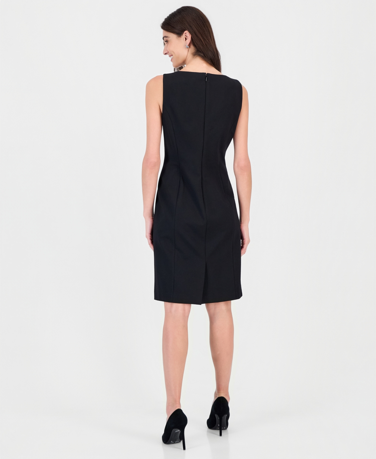 Kasper Petite Boat Neck Princess Seam Sleeveless Dress