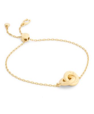Gold Logo Interlocking Ring Slider Bracelet