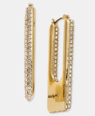 Pav&eacute; Square Hoop Earrings