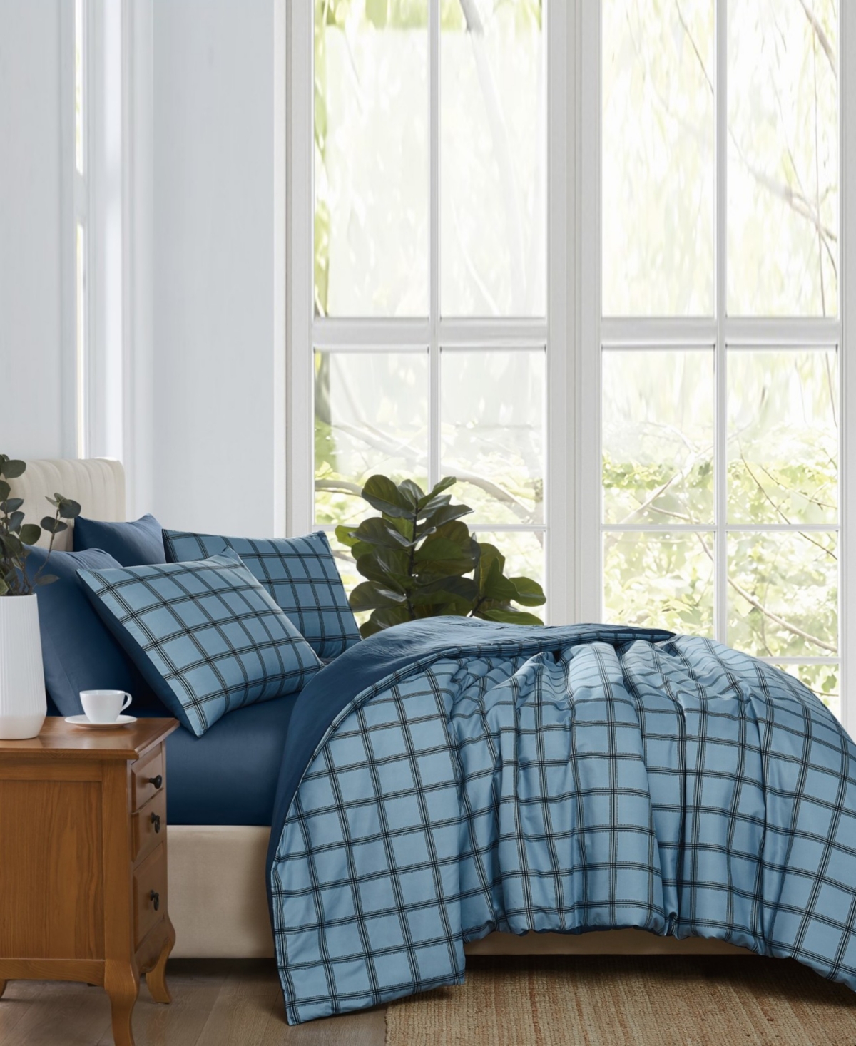 Cannon Luka Grid Plaid 3-Piece Duvet Cover Set