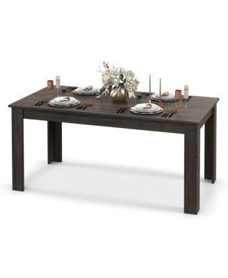 Dining Table for 4-6 People 63-inches  Kitchen Table with L-shaped Le
