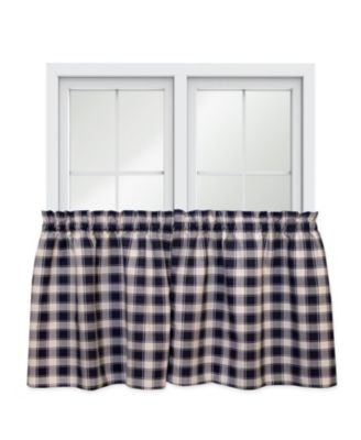 Country Check Tailored With 1.5inch Rod Pocket Window Tiers