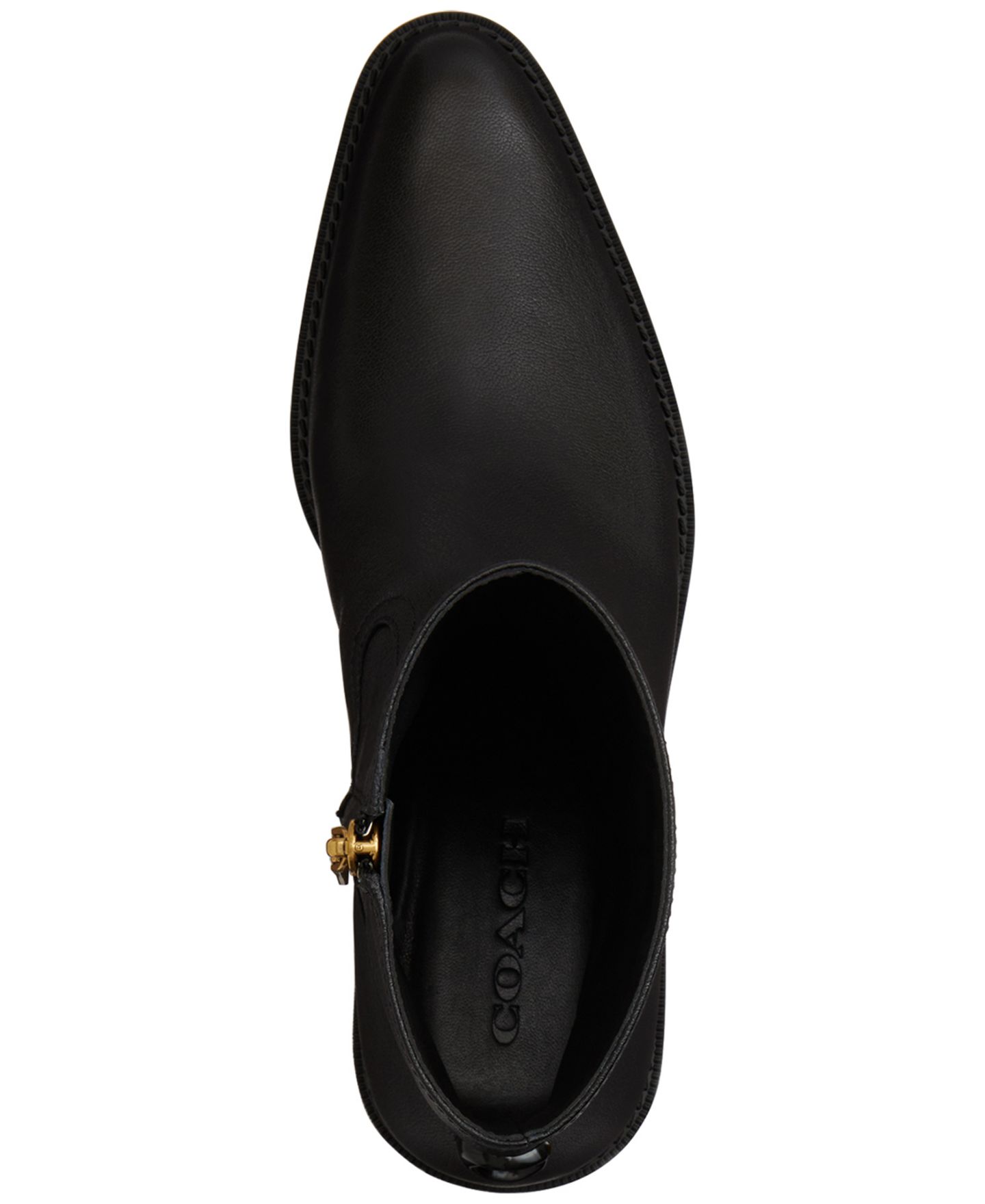 Женские ботинки COACH Pointed Toe Booties, цвет: Чёрный кожаный — фото 4