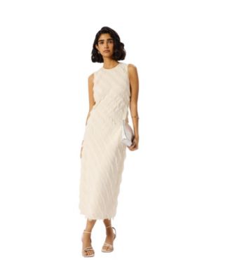 Women's Fringe Textured Midi Dress
