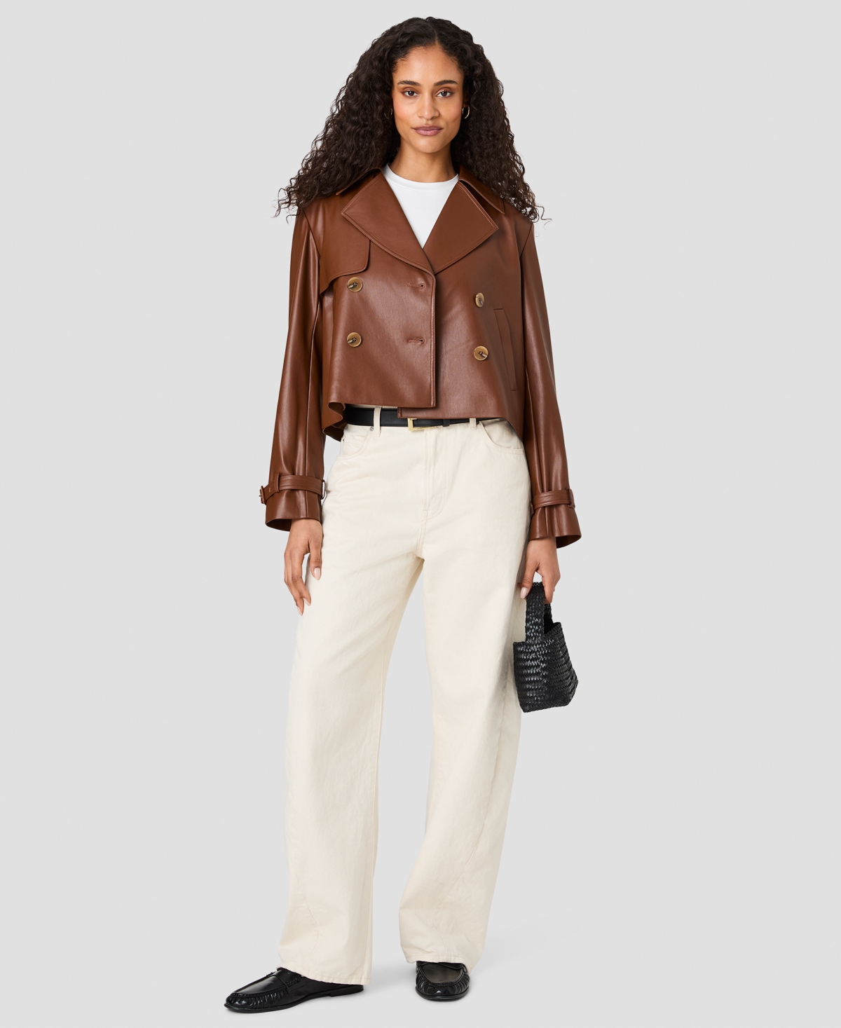 French Connection Women's Porto Button-Front Cropped Jacket