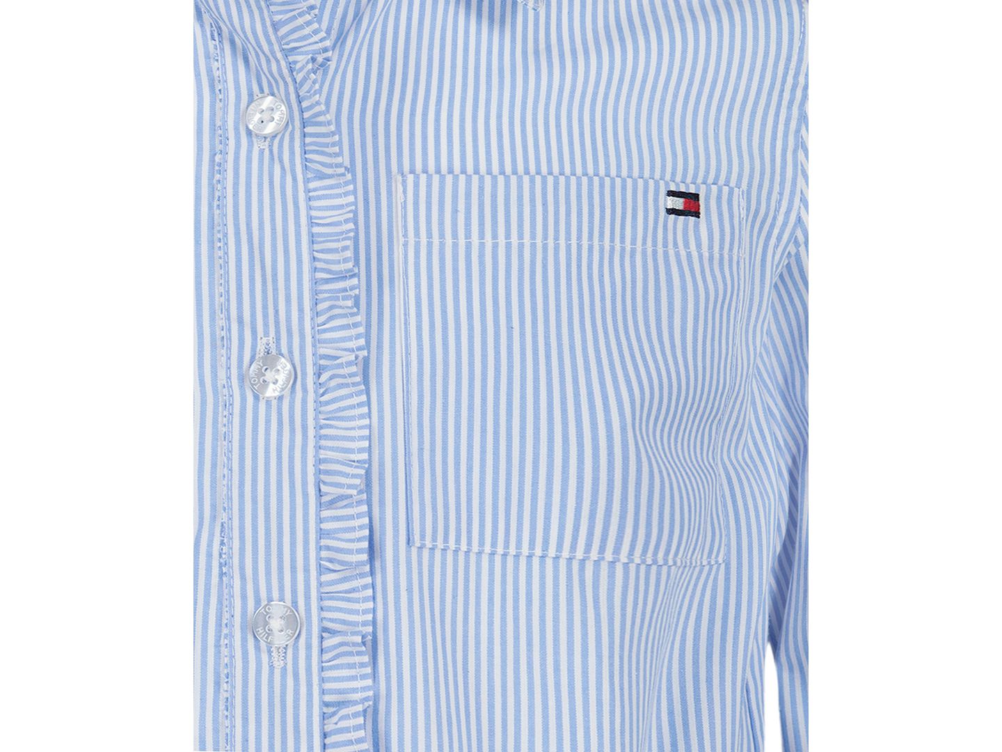 Платье Tommy Hilfiger Striped Long-Sleeve Shirt Dress для девочек, цвет: Белый — фото 9