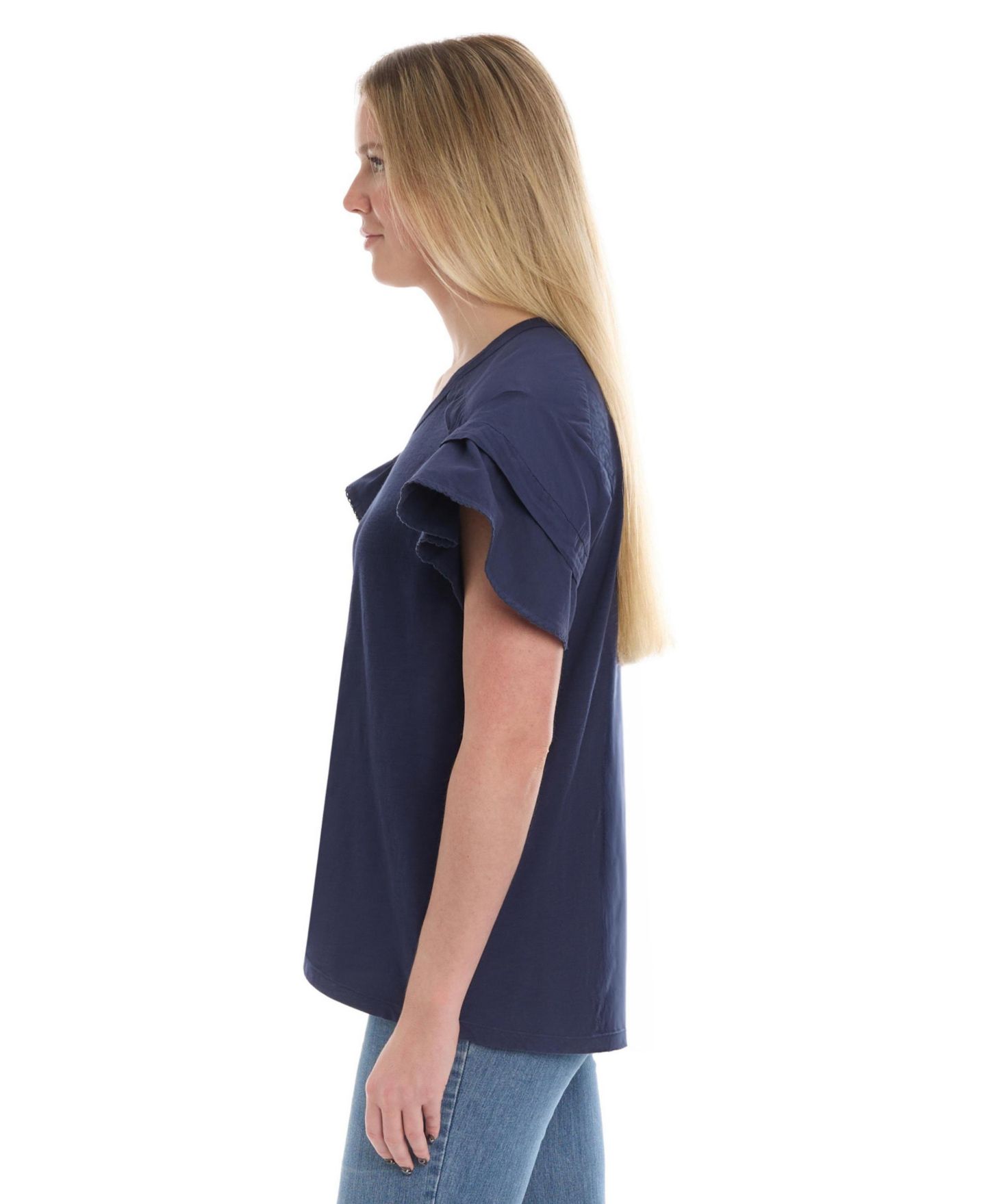 Женская футболка WILT Ruffle Short Sleeve, цвет: Naval Academy — фото 5