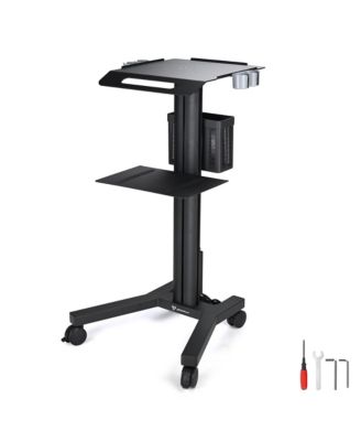 NexusX MedEvolve 2 Tiers Medical Trolley Mobile Medical Cart Rolling Cart Lab Dental Office