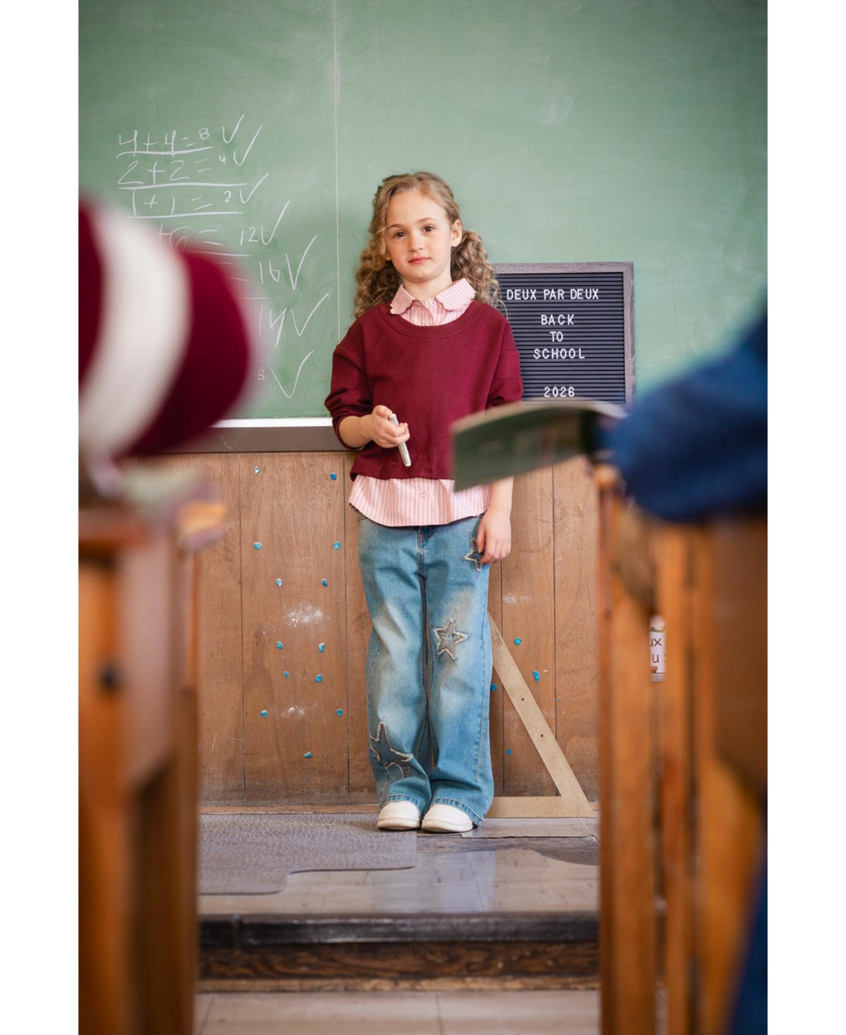 Deux par Girls (2T-5T) Fake Two Layer Sweater