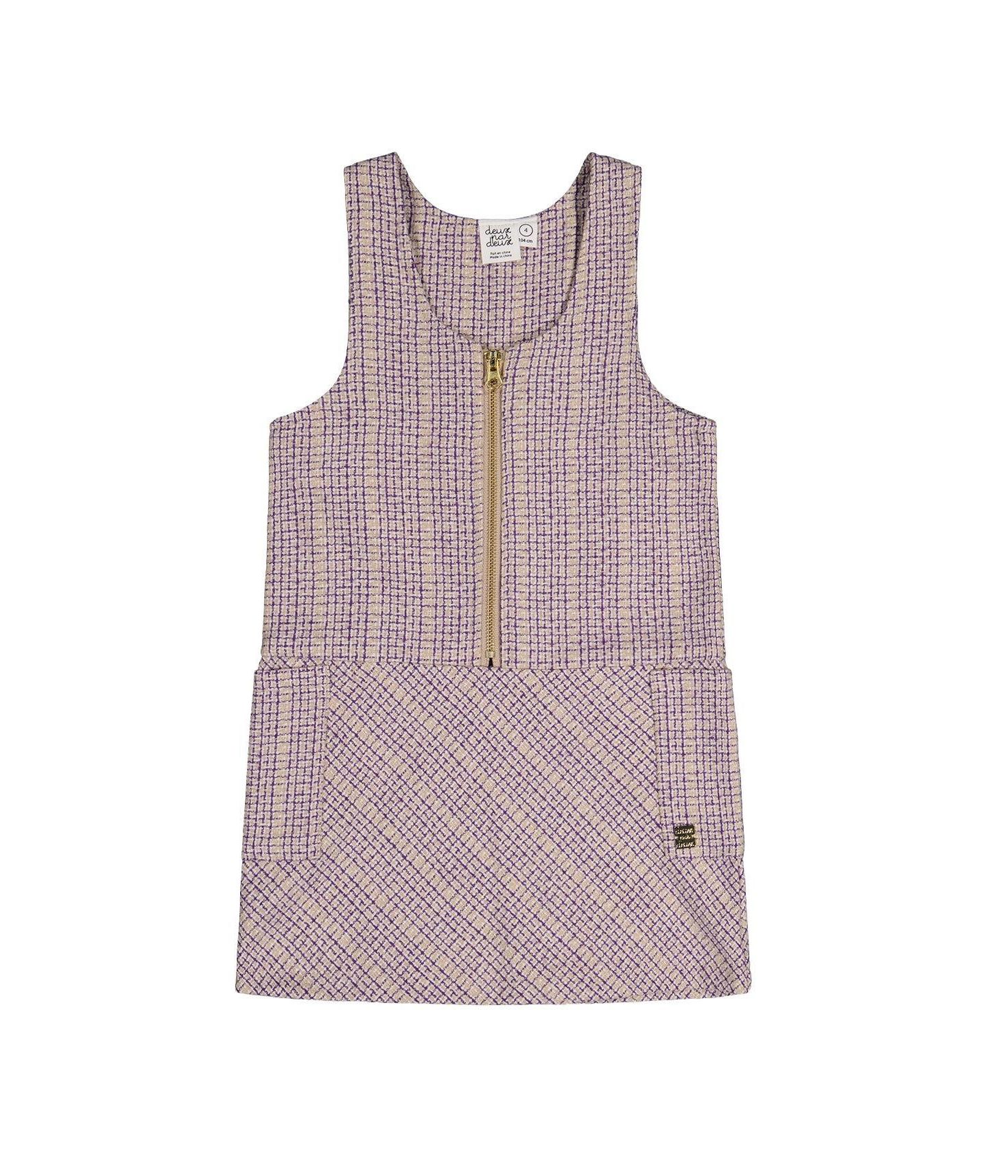 Платья Deux par Deux Jumper Checkered для девочек, цвет: Фиолетовый — фото 1