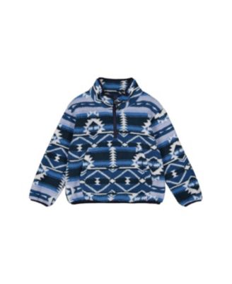 Little and Big Boy Mid-Season Plush Pullover Jacket Aztec
