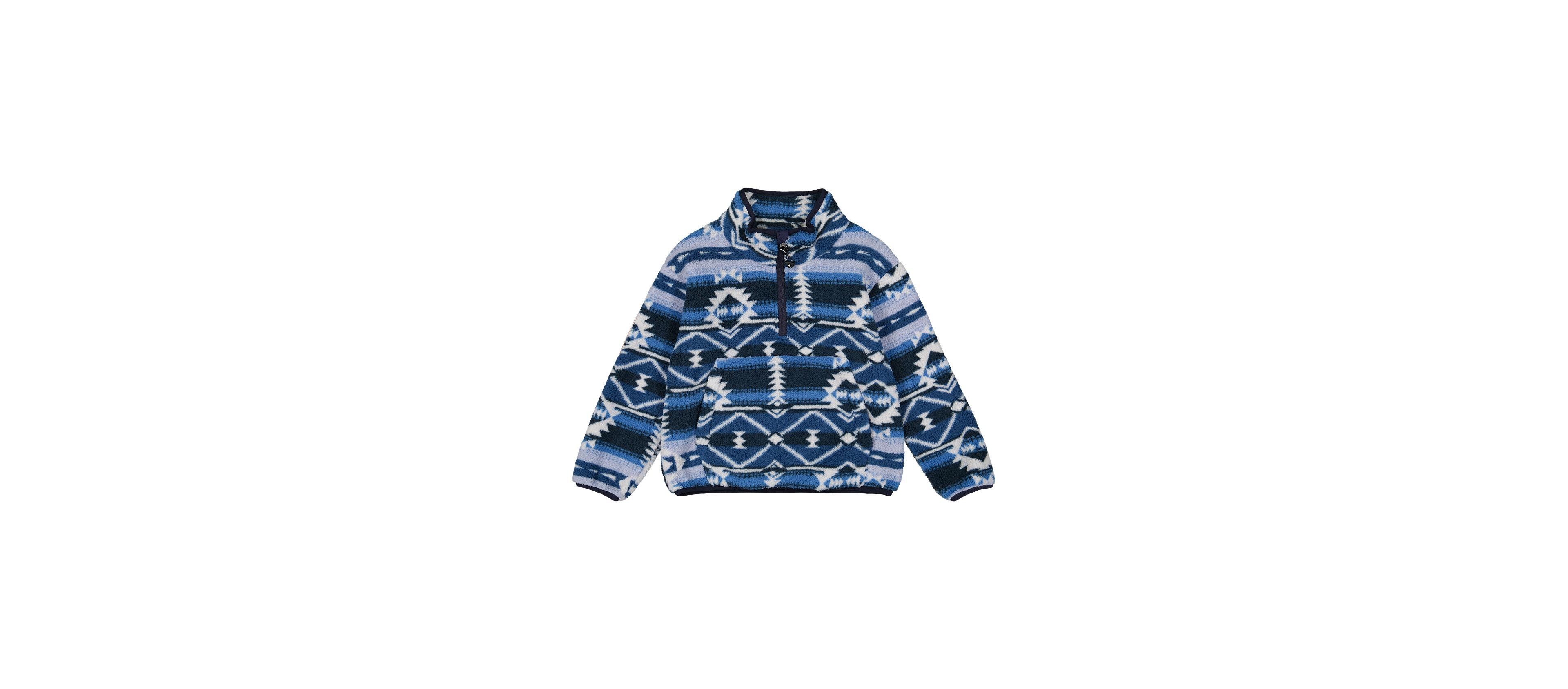 Deux par Little and Big Boy Mid-Season Plush Pullover Jacket Aztec