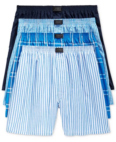 Jockey Men's 4 Pack Woven Boxers