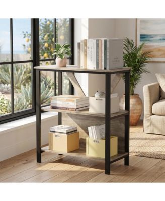 Smart LED Bookcase with App Controlled Color Lighting and Music Sync Heavy Duty Steel Frame Storage Shelf with Anti Tip Straps