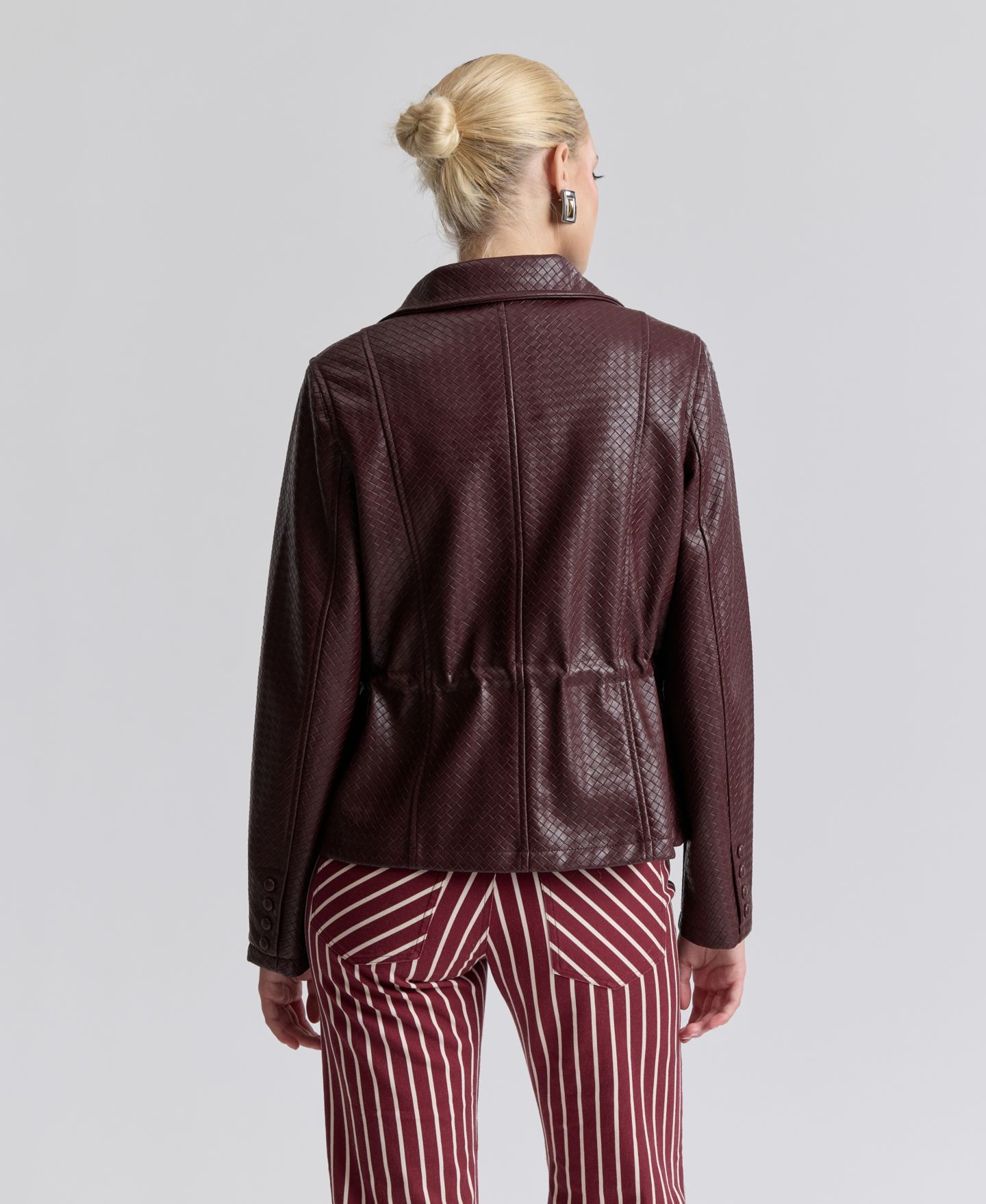 Женская куртка Avec Les Filles Textured Mock-Neck, цвет: Бордовый — фото 5