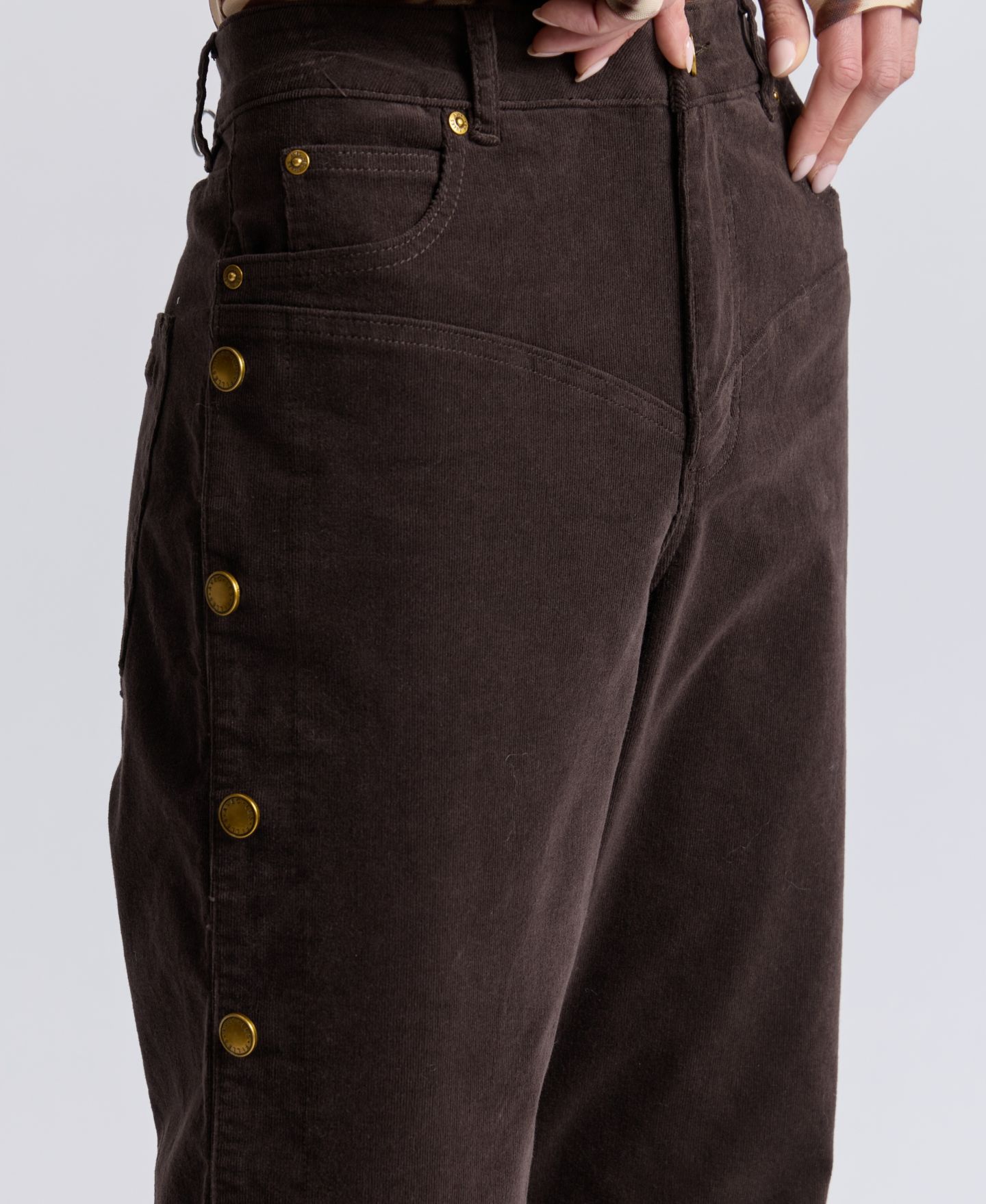 Женские брюки Avec Les Filles High-Rise Yoke Detail, цвет: Кофейный — фото 4