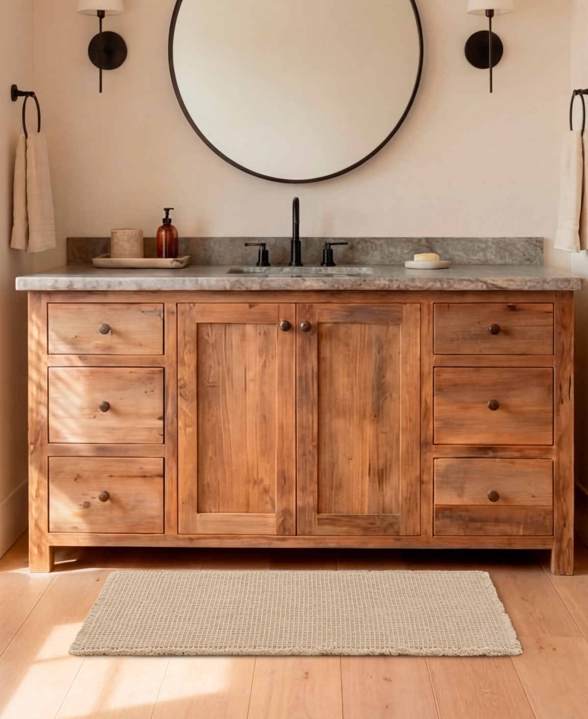 Lucky Brand Taylor Solid Waffle Weave Bath Rugs