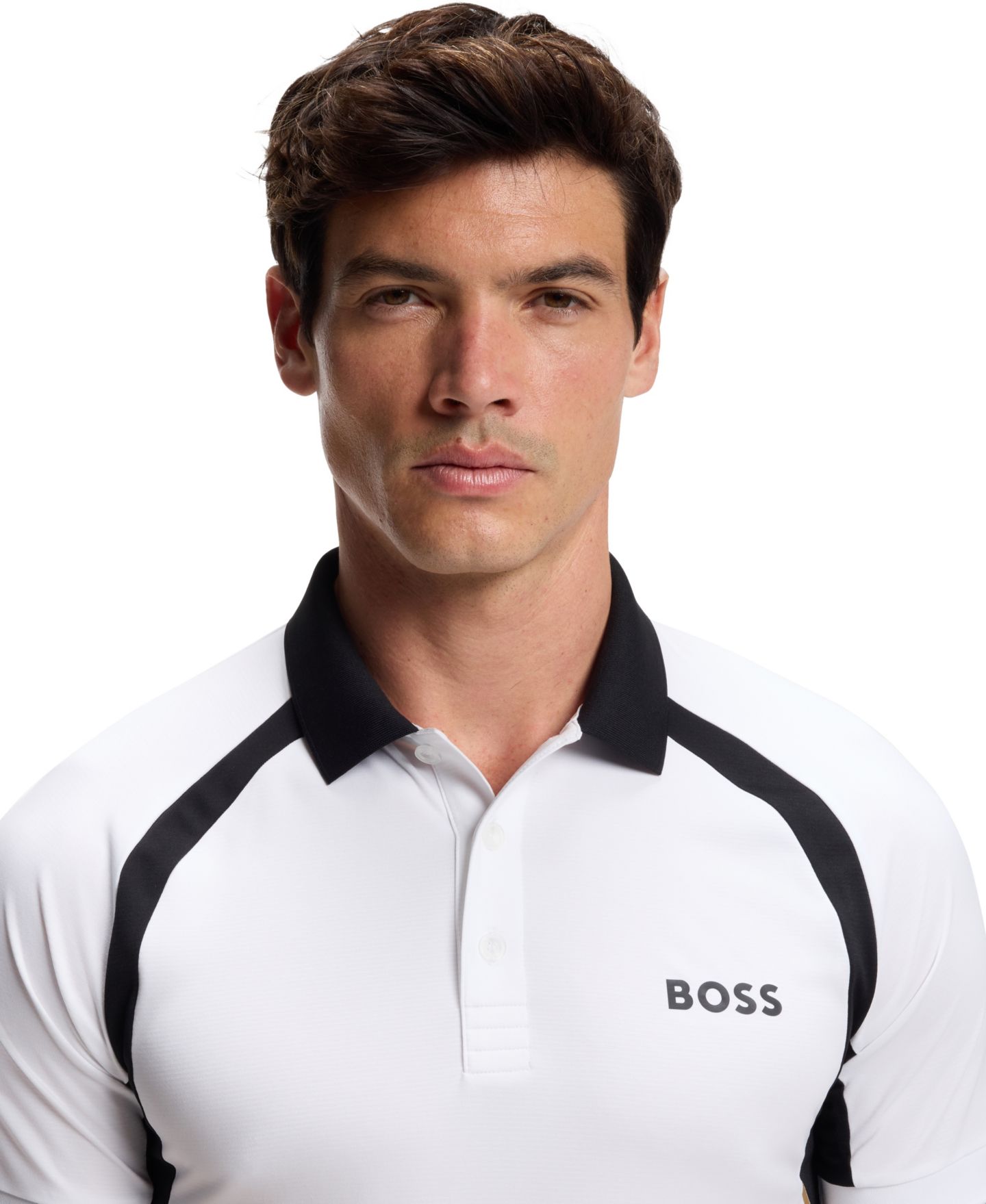 Мужское поло Hugo Boss Active Quick-Dry Stretch Slim-Fit Polo Shirt, цвет: Белый — фото 5