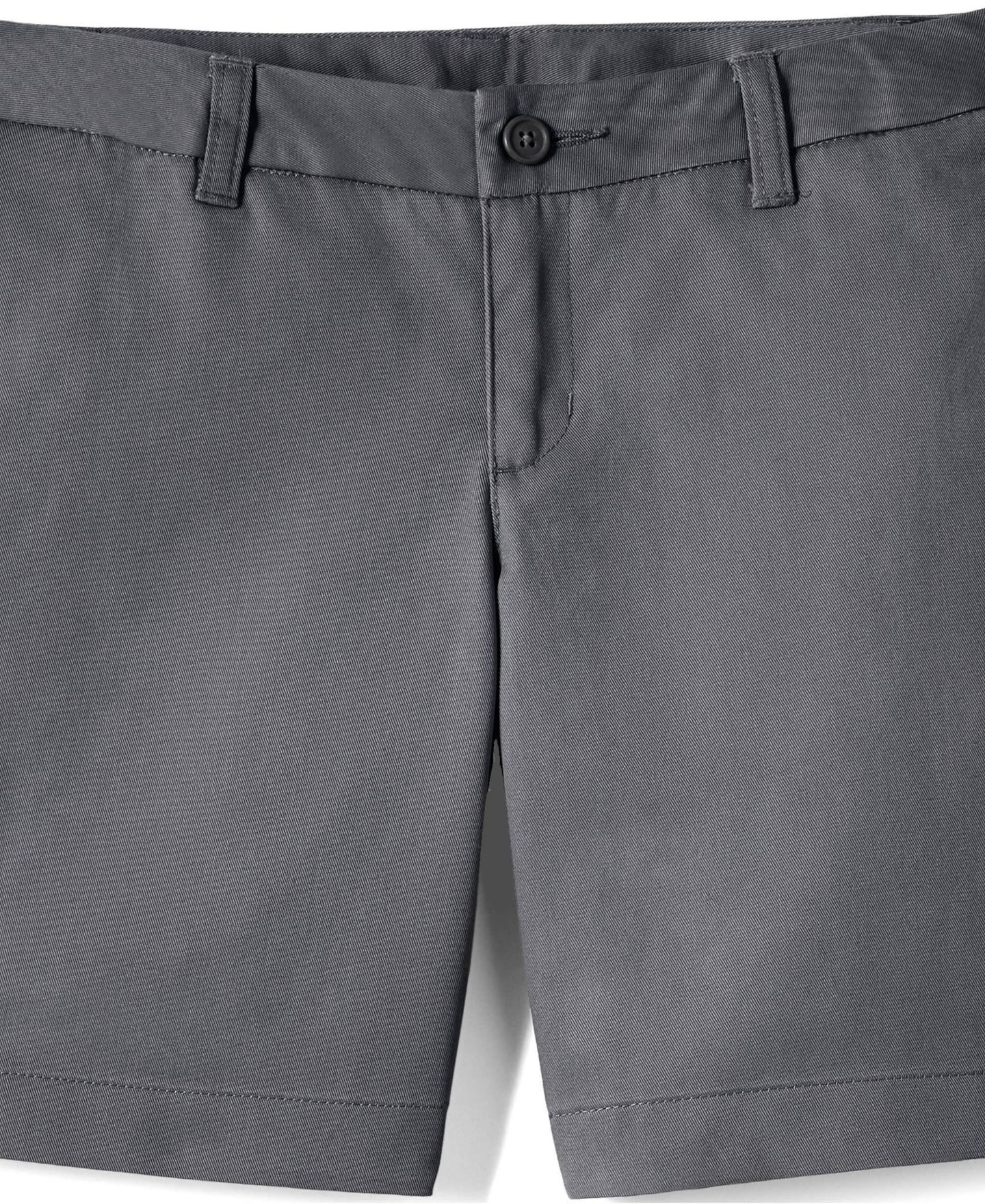 Шорты Lands' End School Uniform Plain Front Blend Chino для девочек, цвет: Серый — фото 3