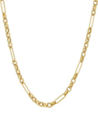 Tarnish Resistant Gold Mixed Paperclip Chain Necklace