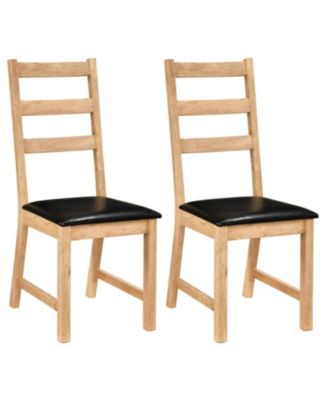 Set of 2 Farmhouse Dining Chairs with Decorative Hollowed Back