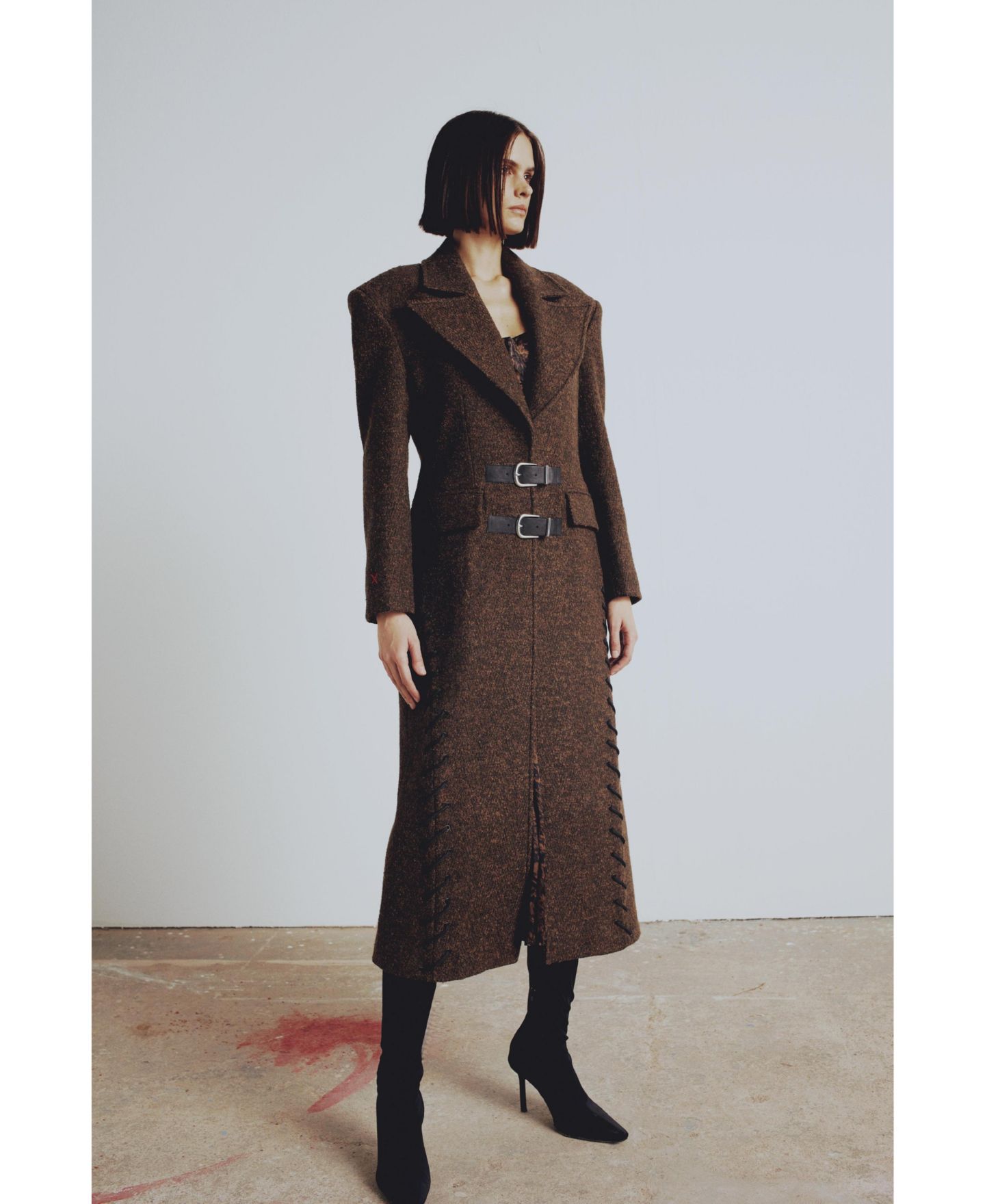Женское пальто PCFG Cashmere And Wool Blend Long Overcoat, цвет: Коричневый — фото 4