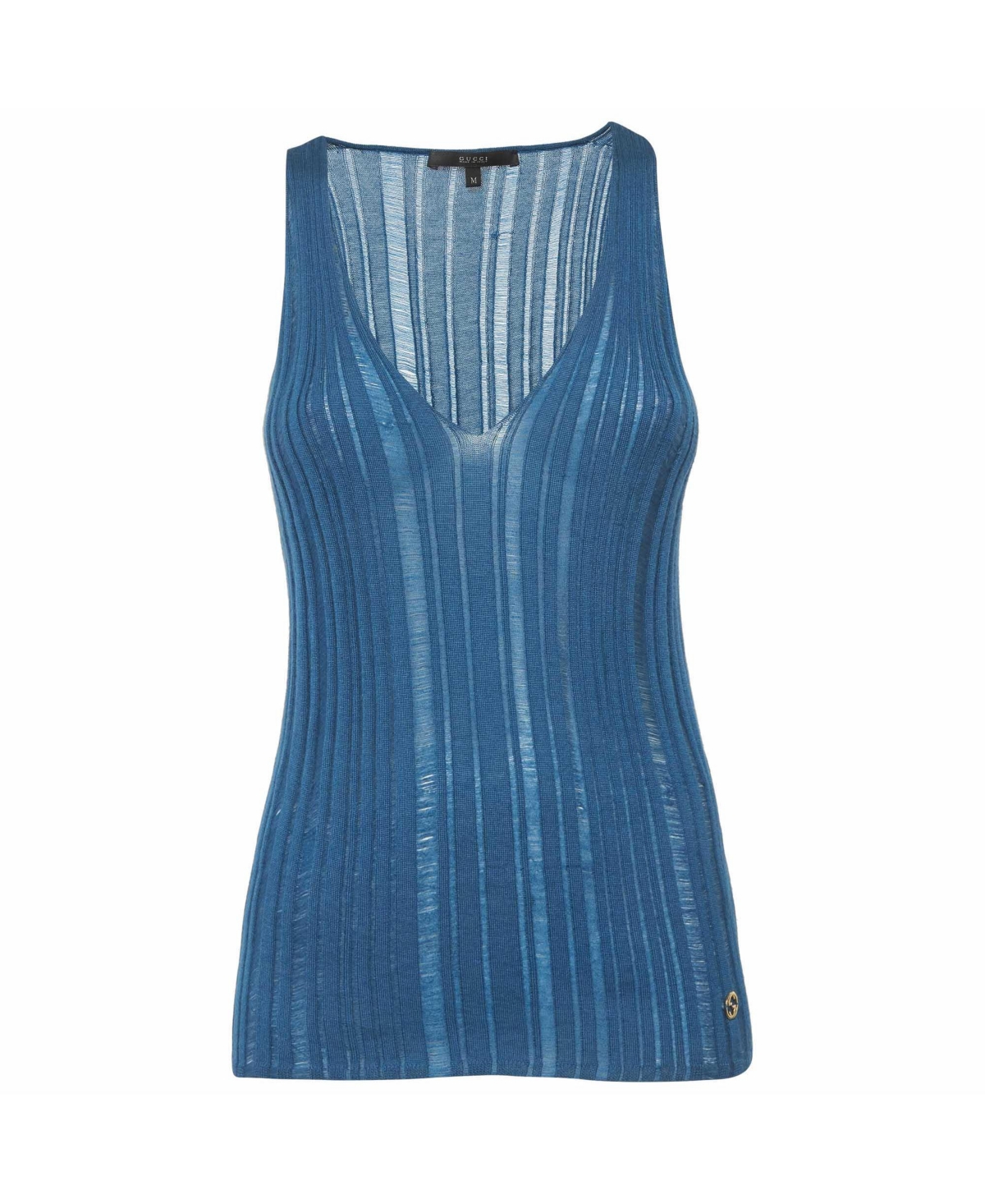 Pre-Owned Gucci Women's Ribbed Knit V-Neck Tank Top