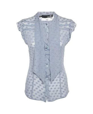 Women's Fil Coupe Silk Ruffle-Front Top