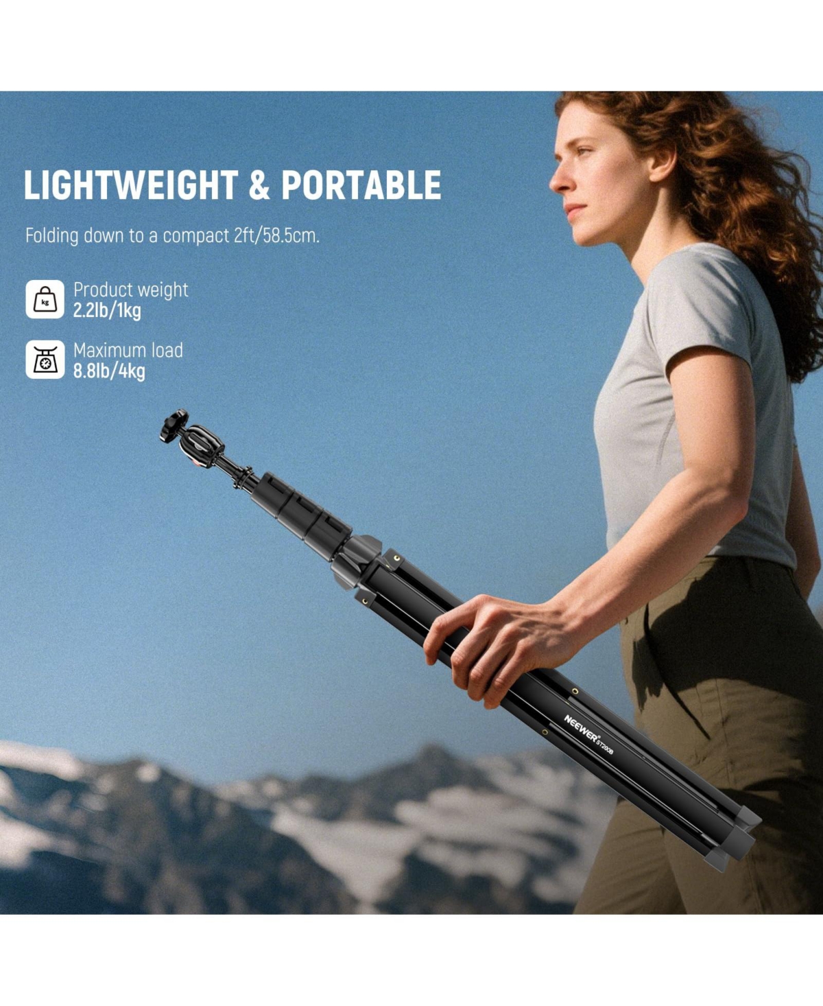 Neewer ST200B Photography Light Stand with 6.6ft, 200cm, 8.8lb